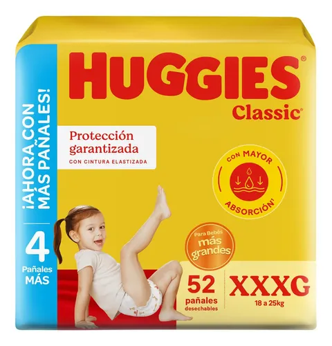 Pañales Huggies Classic XXXG X52 Unidades