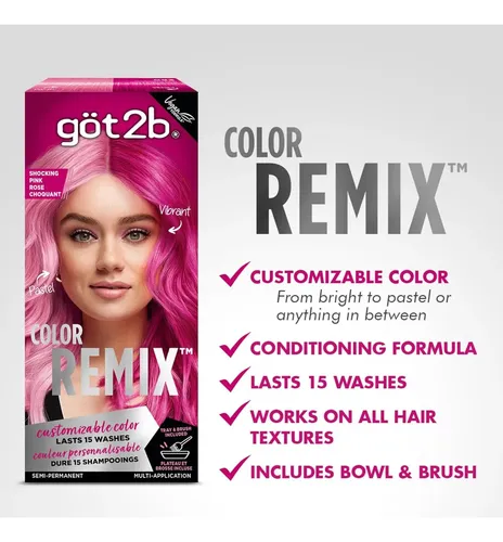 Color Remix Tinte Semipermanente Para Cabello Shocking Pink