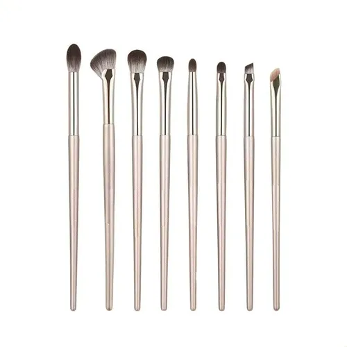 Kit De Brochas Doradas Para Ojos Con Estuche
