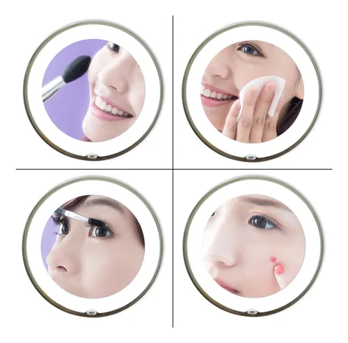Espejo De Maquillaje Jiben Flexible Con Aumento De 10 Aument