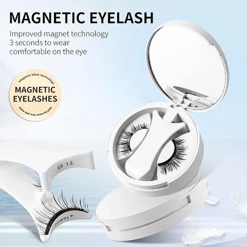 Pestañas Magneticas Con Pinza Aplicadora Estuche Y C/ Espejo