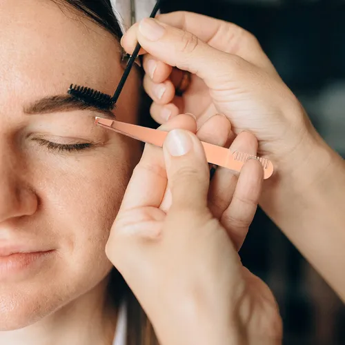 Pinzas 2 En 1 De Acero Inoxidable Para Cejas, 3 Unidades