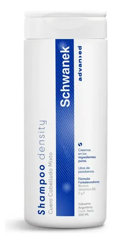 Shampoo Schwanek Density-Sport Duo Caída De Cabello Brillo 5 vitaminas libre de parabenos