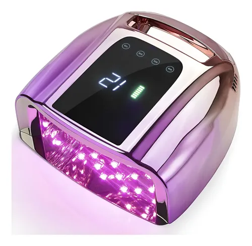 Lámpara Uv Recargable Portátil 96w Secador Uñas Rosa Lila