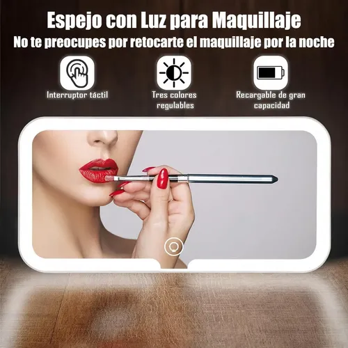 Espejo De Maquillaje De Visera Para Coche Con Luz Led 3x