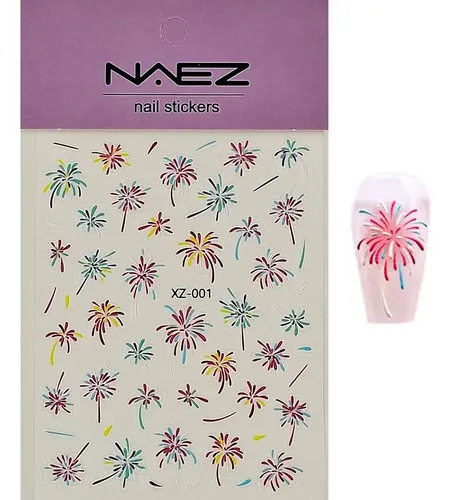 Stickers 5d Relieve Deco Uñas – Fuegos Artificiales, Navidad