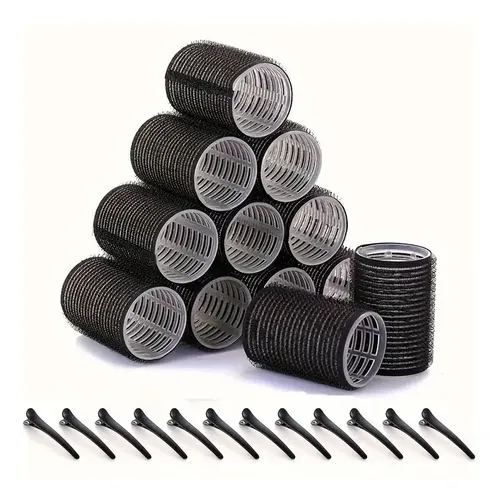 A 12 Pzs Rizadores Cabello Sin Calor + Pinzas Tubos Peinado