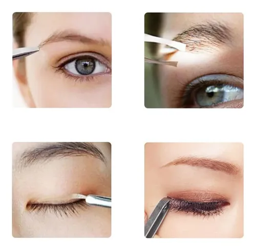 Pinza Led Para Cejas Con Ojeras Luminosas De Acero Inoxidabl Plateado