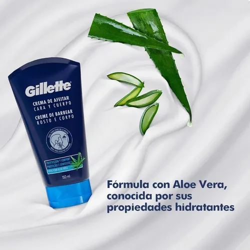 Crema De Afeitar Gillette Cara Y Cuerpo Con Aloe Vera 150 Ml
