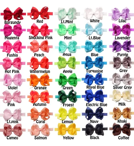 Vinchas Céllot Para Bebés Niñas Con Lazos De Cinta Grosgrain