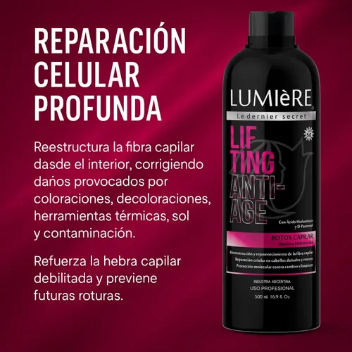 X4 Lifting + Biotina B7 B3 + Shampoo Nutre + Spray Antifrizz