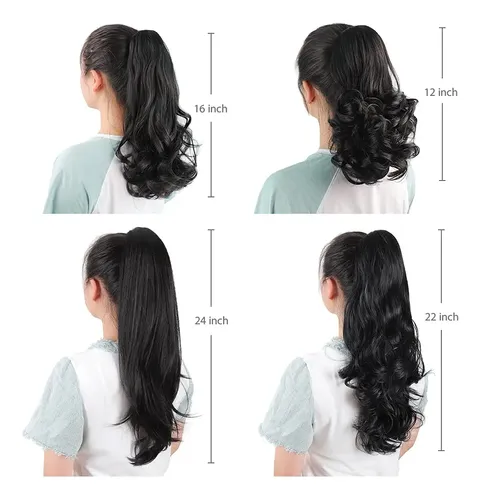 Extensión De Cola De Caballo Hspjhtm, Cabello Sintético Negr