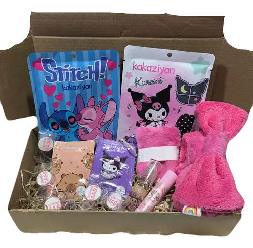 Set Skincare Kuromi Stich Melody Capibara Labubu Facial Box