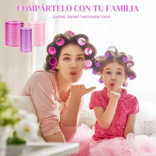 Tubos Para Rizado Cabello 33pcs Sin Calor Rosa03