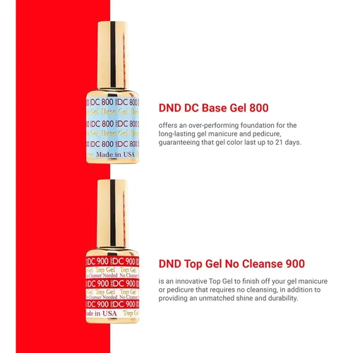 Juego De Esmalte En Gel Dnd Base Y Top Coat 15 Ml Cada Uno