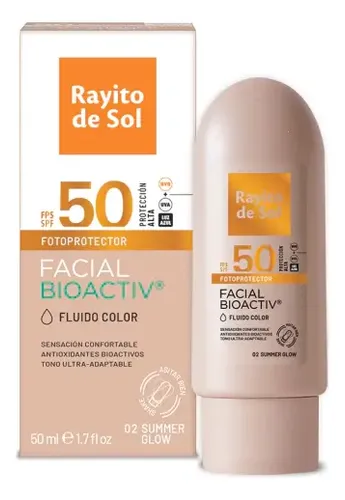 Protector Facial Rayito Sol Fluido Color Summer Glow 50g T2