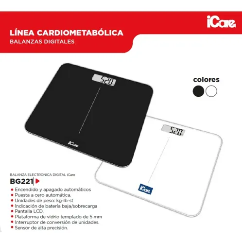 Balanza Personal Electrónica Digital Icare Bg221 Negra
