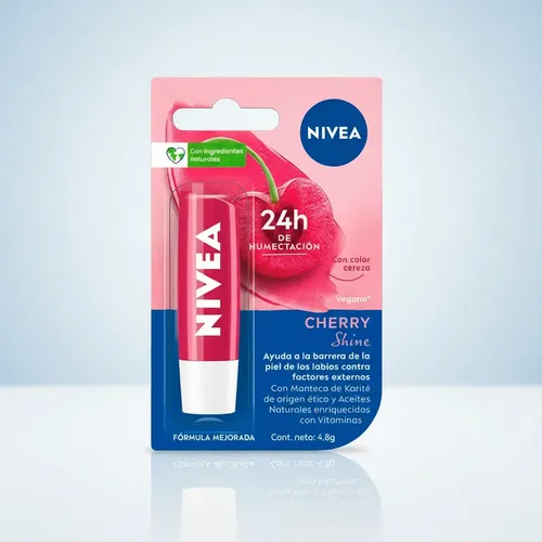 Nivea Bálsamo Labial Cereza Cherry Shine X4.8g