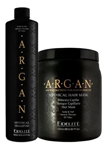 Argán Fidelite Shampoo + Máscara Revitaliza Cabellos Dañados
