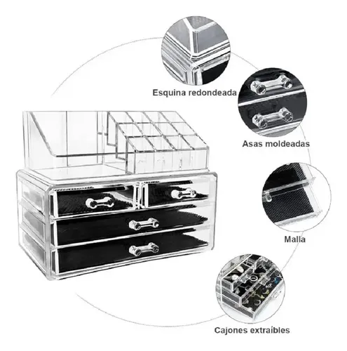 Organizador Maquillaje Acrilico Cajones Porta Cosméticos