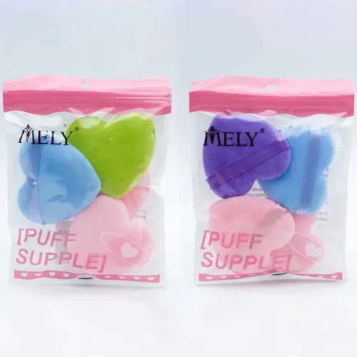 Esponja Aplicador Cosmético Doble Algodón Maquillaje Pack X4 Color A elección Tamaño de la esponja Mediana