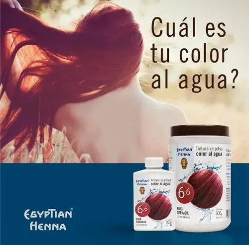 Tintura En Polvo Egyptian Henna Color Al Agua Pote 90g Tono Rojo granada