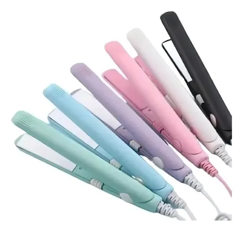 Mini Planchita Pelo Flequillo Viaje Estuche Portátil Alisadora Cabello Compacta Calentamiento Rápido Ideal Cartera Todo Tipo De Cabello Color Rosa WIMPORT