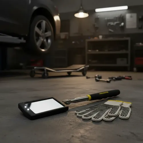 Espejo Telescópico Con Luz Led Articulado Crossmaster + Guantes
