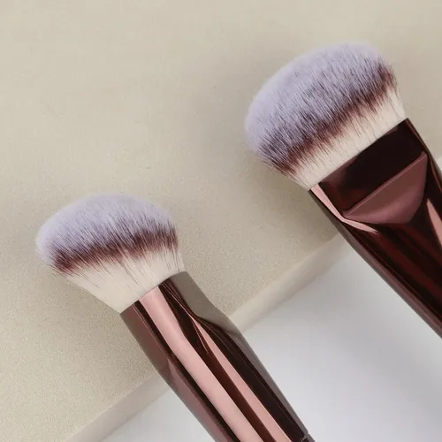 Set 3 Brochas Dobles For Maquillaje Líquido Y En Coffee