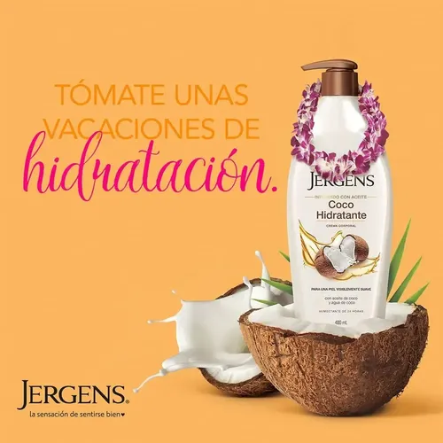 Jergens Crema Corporal Coco Hidratante Piel Suave 400ml