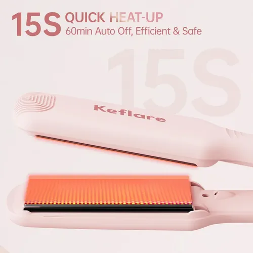 Plancha De Pelo Keflare De 4,3 Cm, 7 Temperaturas, Doble Vol