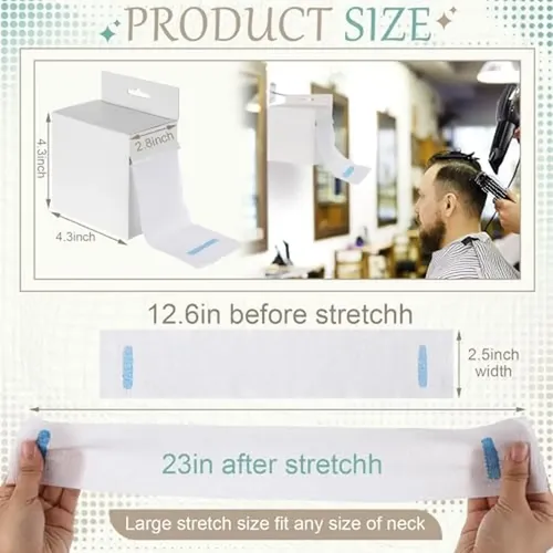 5 Rollos De Tiras De Papel De Barbero Para Cuello De Marspar