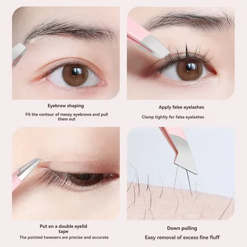 2 Juegos De Clips Para Cejas, Pinzas De Acero Inoxidable Par