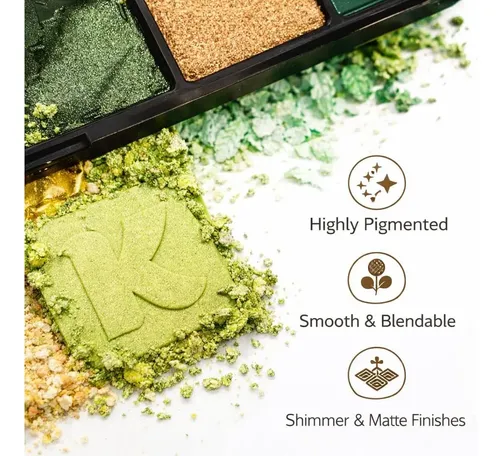 Paleta De Sombras K’apeine Green 16 Colores Mate Y Glitter