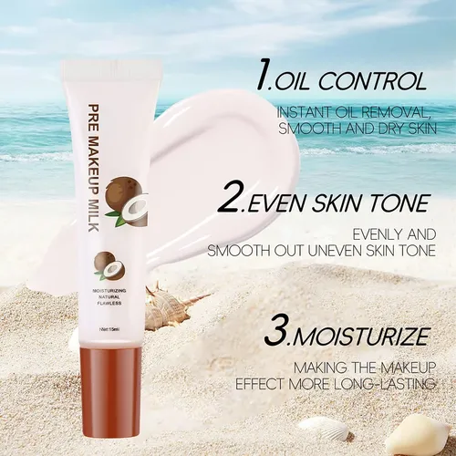 Prebase Facial Hidratante Con Leche De Coco Antes Del Maquil