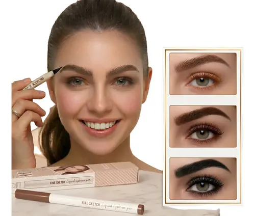 Delineador De Cejas Tatto Microblanding Lapiz Fibra 4 Puntas