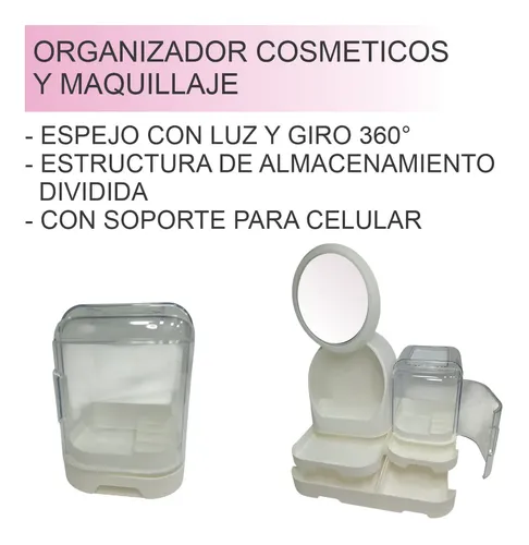 Organizador Para Cosmeticos Y Maquillaje Espejo Cajones Full