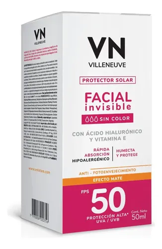 Vn Protector Solar Facial Efecto Mate Fps 50 50 Ml