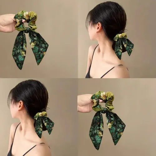 Pz Pack De 5 Ligas Para Cabello Elástica Con Moño Elegante