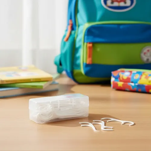 Hilo Dental Infantil Caja 50 Estuche Portatil Viaje Escolar