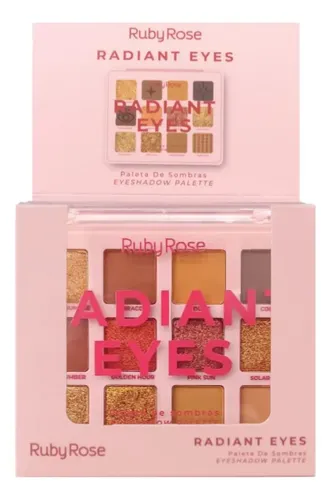 Paleta 12 Sombras Matte Glitter Radiant Eyes Ruby Rose Color Terracota