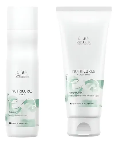 Wella Nutricurls Rulos Shampoo 250 + Acondicionador 200