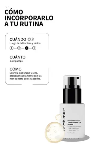Serum Tranexámico 3% The Minimal Co 30ml Despigmentante Acne