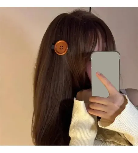 Pinza De Pelo Con Botones De Madera Para Mujer, Accesorios P