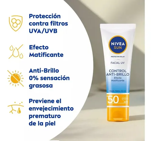 Nivea Sun Facial Matificante Fps50 Protector Solar 50ml