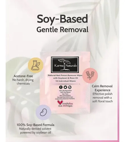 Quitaesmalte Vegano Karma Organic Rose Oil 10 Pads