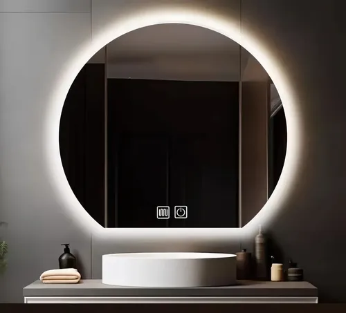 Espejo Circular Led 60cm Touch Antiempañante Luz Fria Calida E-1060