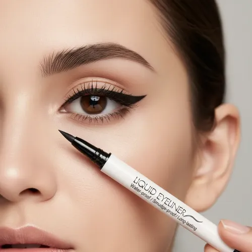 Delineador En Fibra Negro Waterproof Tei Cosmética