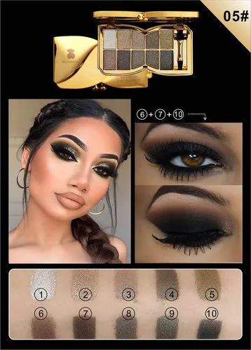Bernecy Paleta Sombras Glitter 10 Colores Dorado
