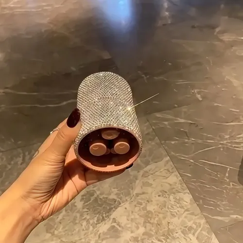 Set De Brochas Con Cubo Brillante De Pedrería – Organizador